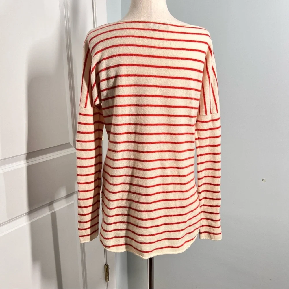 Vince Red Stripe Boatneck 100% cashmere Sweater size XS - Picture 8 of 12